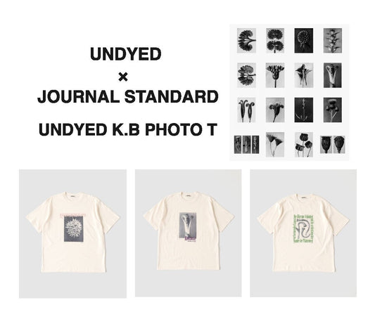 UNDYED×JOURNAL STANDARD　無染色の風合いを活かしたプリントTシャツ3柄を販売中